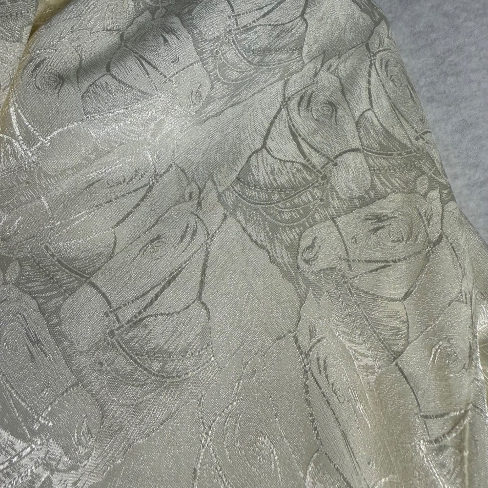Breckenridge Horse Print Tie Neck Blouse Womens Size 12 Ivory Satin Jacquard Equ - Picture 5 of 9